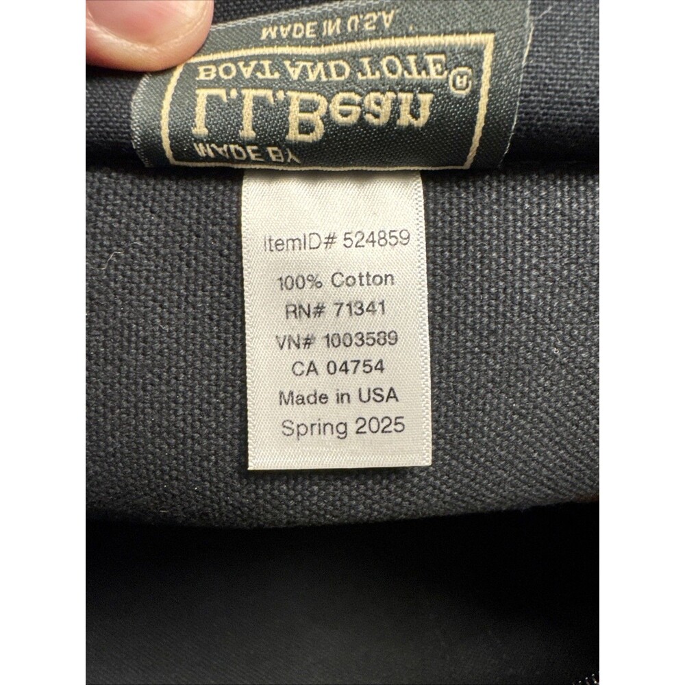 LL Bean All Black Boat And Tote Short Handles With Xtra Long Strap / USA / ZipUp - Picture 10 of 14